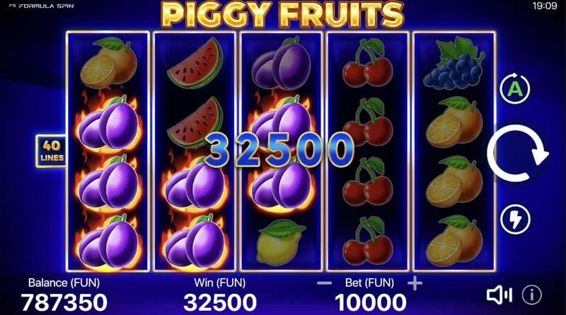 Piggy Fruits - en kombination av spargrisar och fruktsymboler